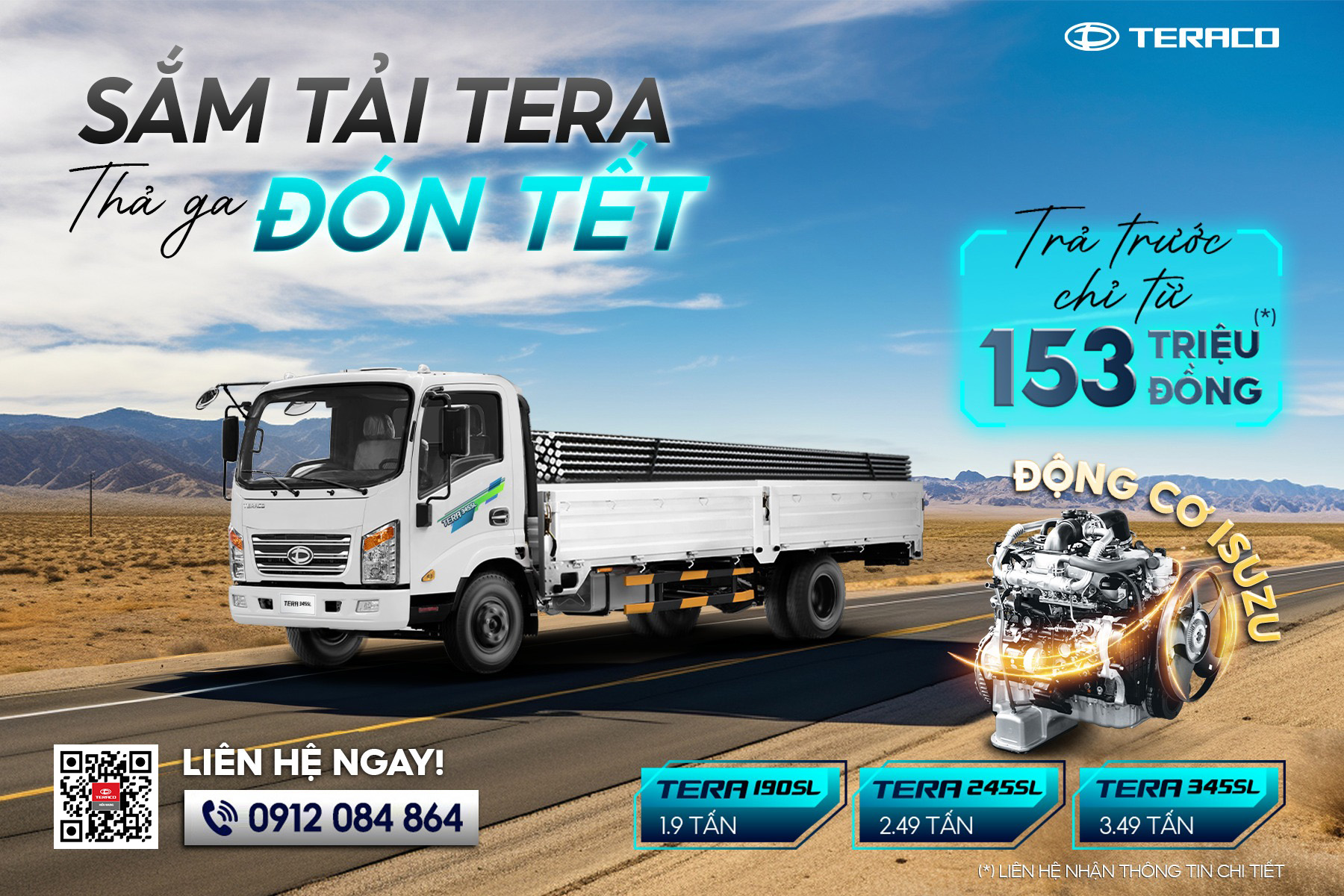 Báo giá xe tải TERA 345SL Vĩnh Phúc
